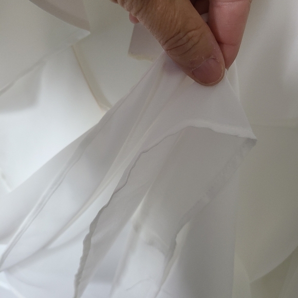 ZARA White Ruffled Collar 3/4 Sleeve Sheer Blouse Size XS NWT - Picture 8 of 10